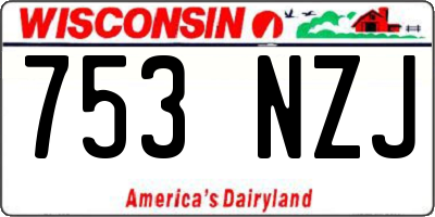 WI license plate 753NZJ