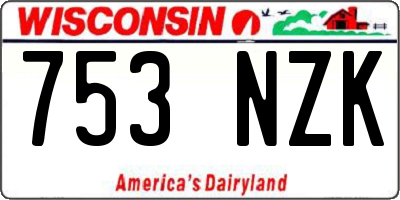 WI license plate 753NZK