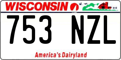 WI license plate 753NZL
