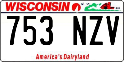 WI license plate 753NZV