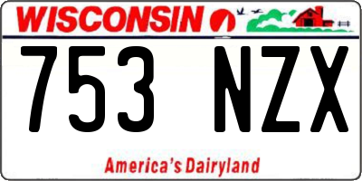 WI license plate 753NZX