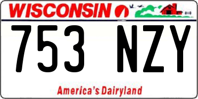 WI license plate 753NZY