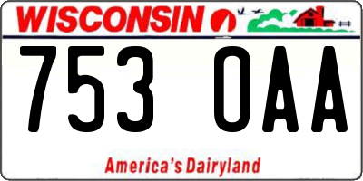 WI license plate 753OAA
