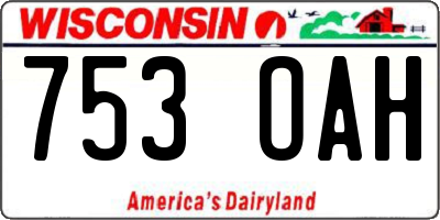 WI license plate 753OAH