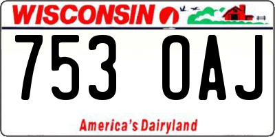WI license plate 753OAJ