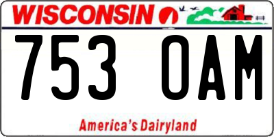 WI license plate 753OAM