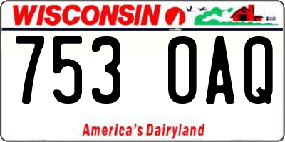 WI license plate 753OAQ