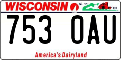 WI license plate 753OAU