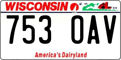 WI license plate 753OAV