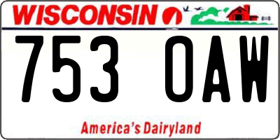 WI license plate 753OAW