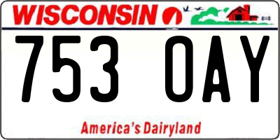 WI license plate 753OAY