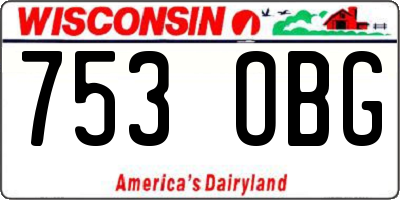 WI license plate 753OBG