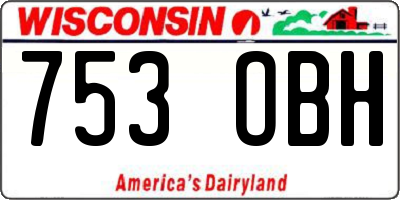 WI license plate 753OBH