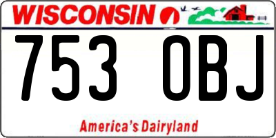 WI license plate 753OBJ