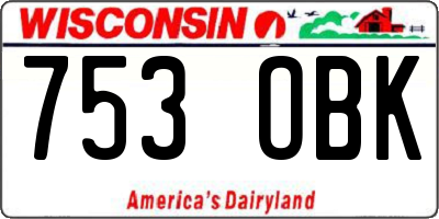WI license plate 753OBK