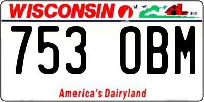 WI license plate 753OBM