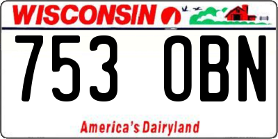 WI license plate 753OBN
