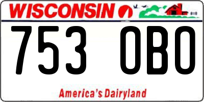 WI license plate 753OBO