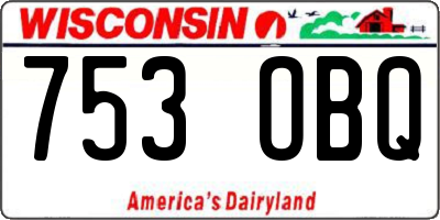 WI license plate 753OBQ