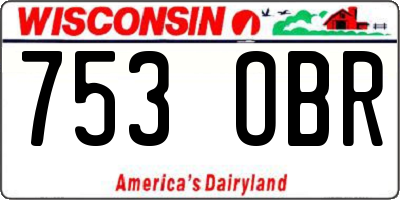 WI license plate 753OBR