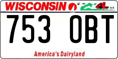 WI license plate 753OBT