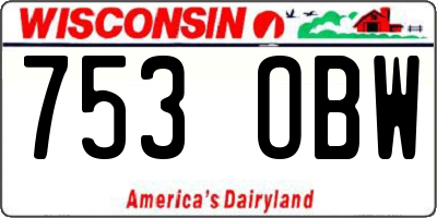 WI license plate 753OBW