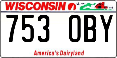 WI license plate 753OBY