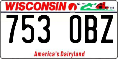 WI license plate 753OBZ