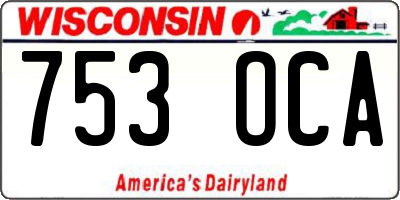 WI license plate 753OCA