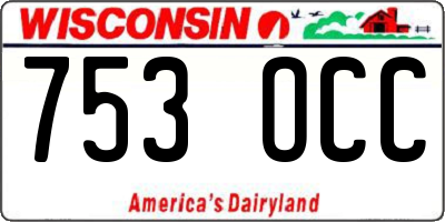 WI license plate 753OCC