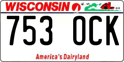 WI license plate 753OCK