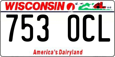 WI license plate 753OCL