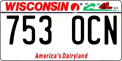 WI license plate 753OCN