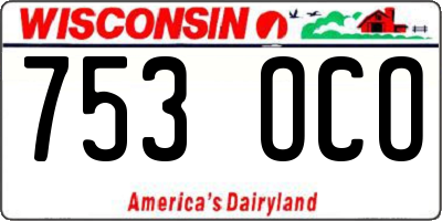 WI license plate 753OCO