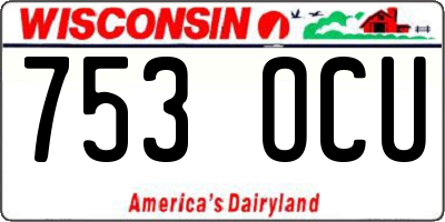 WI license plate 753OCU