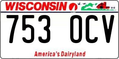 WI license plate 753OCV