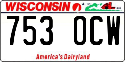 WI license plate 753OCW