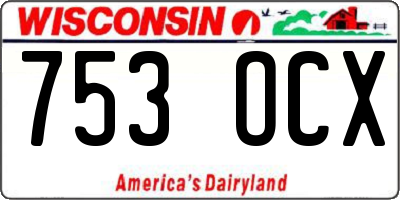 WI license plate 753OCX