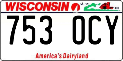 WI license plate 753OCY