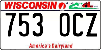 WI license plate 753OCZ