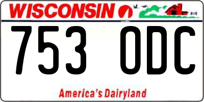 WI license plate 753ODC