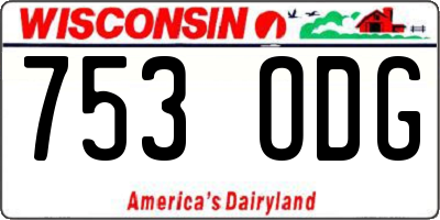 WI license plate 753ODG