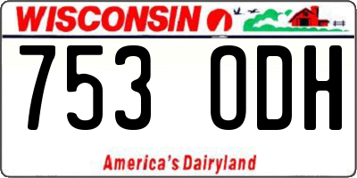 WI license plate 753ODH