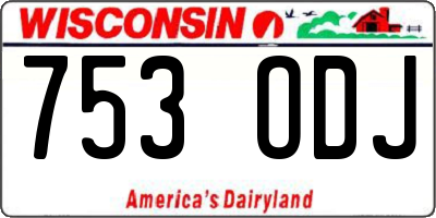 WI license plate 753ODJ
