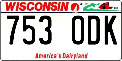 WI license plate 753ODK