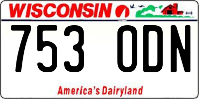 WI license plate 753ODN