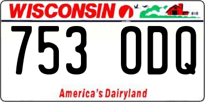 WI license plate 753ODQ