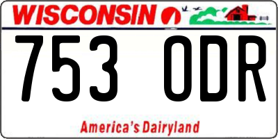 WI license plate 753ODR