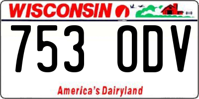 WI license plate 753ODV