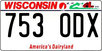 WI license plate 753ODX